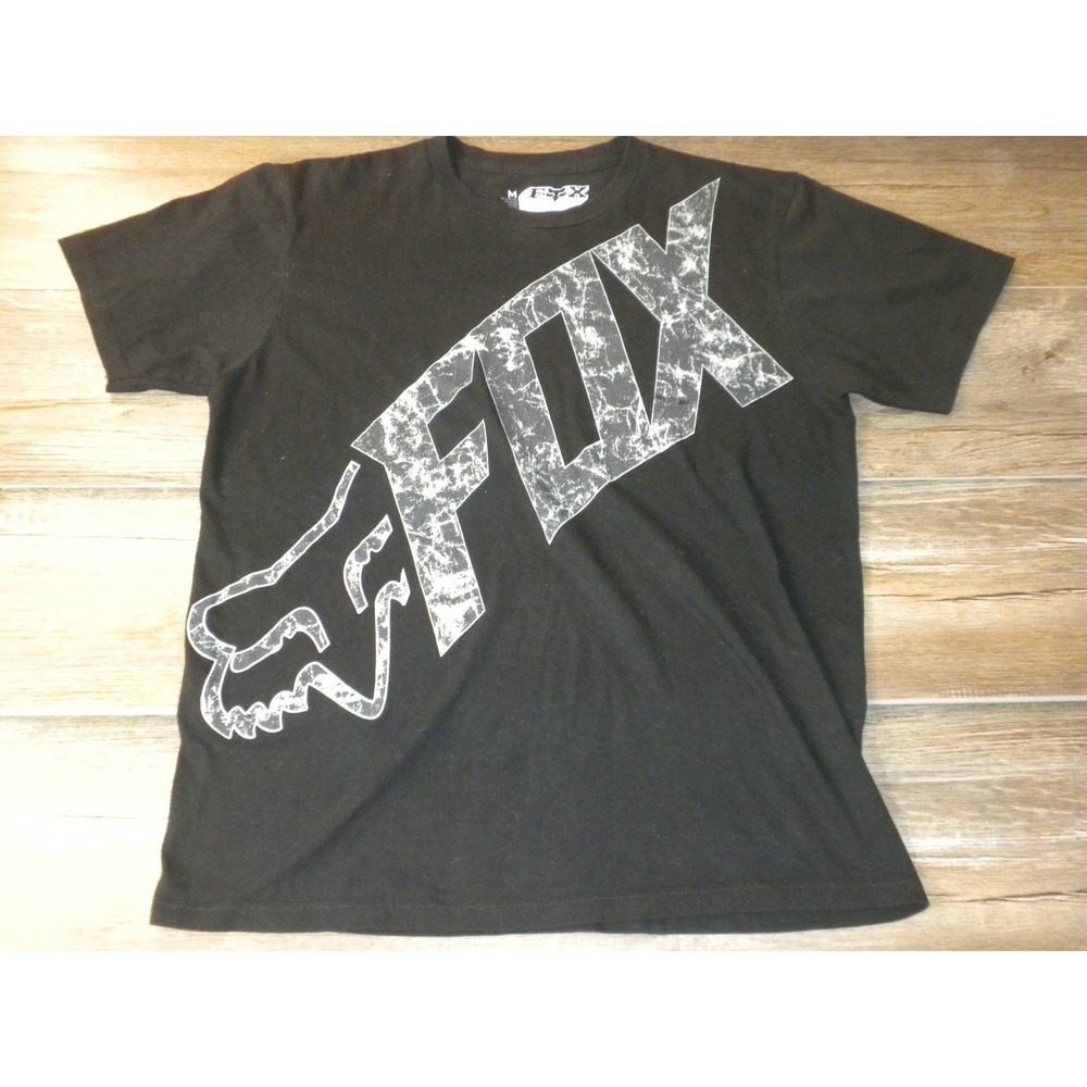 Fox Racing T-Shirt Mens M Black Motocross MX BMX Mountain Dirt Bike Skate Y2K T
